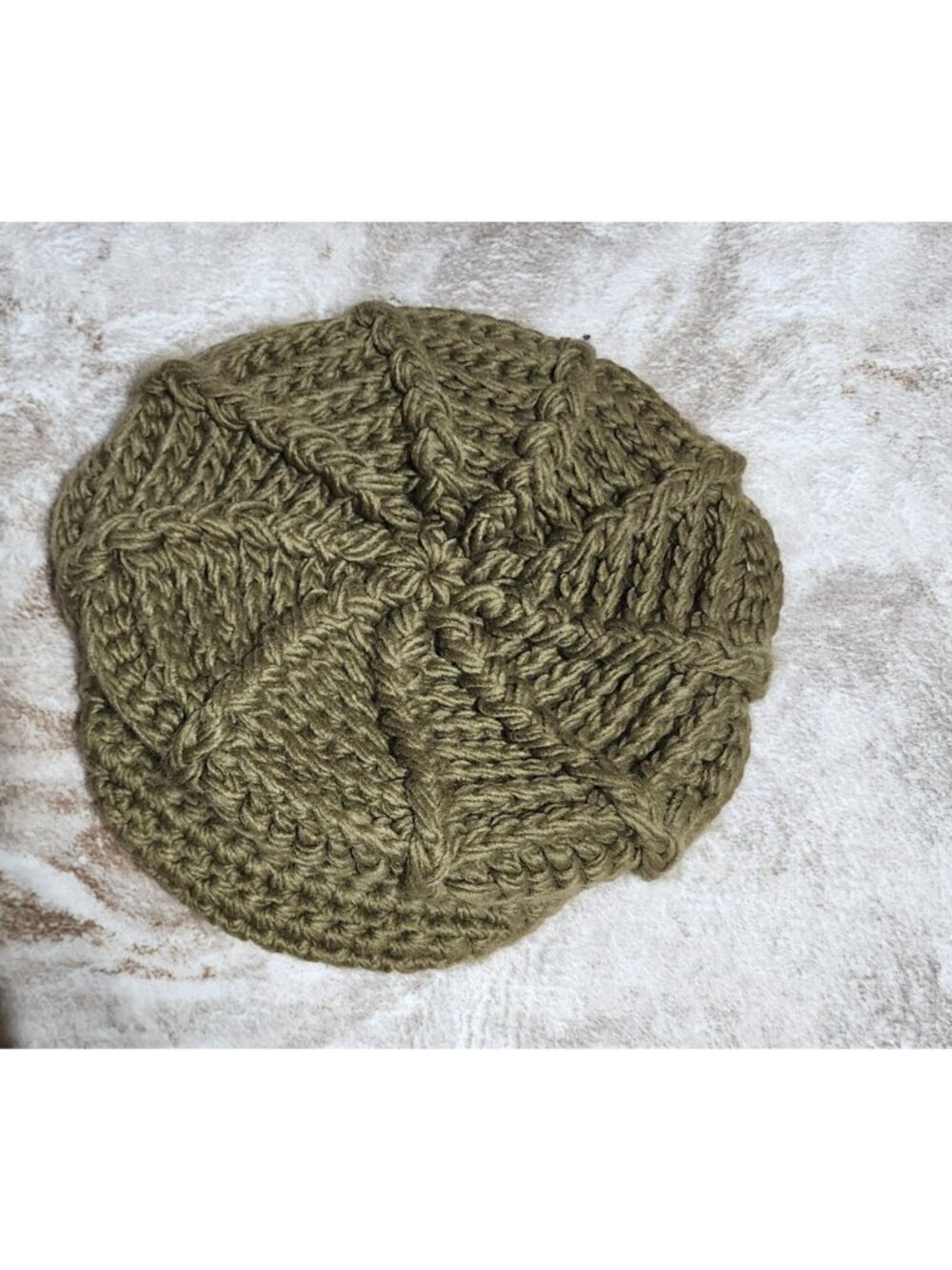 Vintage 70s Psychedelic Crochet Newsboy Cap - Picture 6 of 6